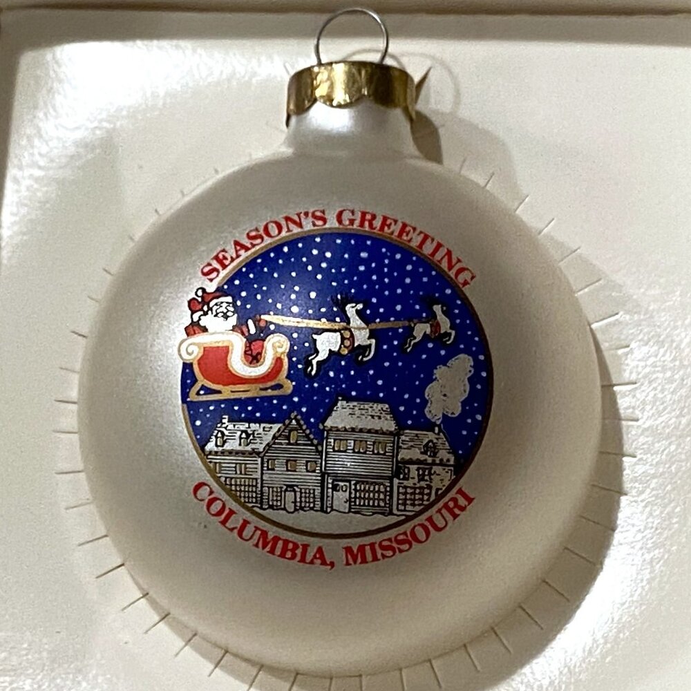 Vintage Season's Greeting Columbia Missouri Ornament